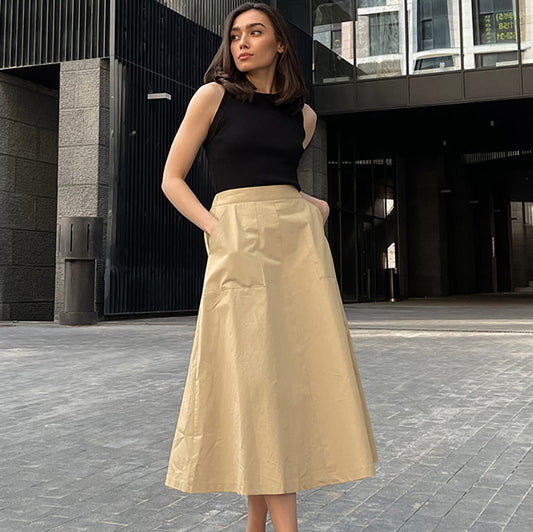 CLAUDIA | Long Cotton Skirt 