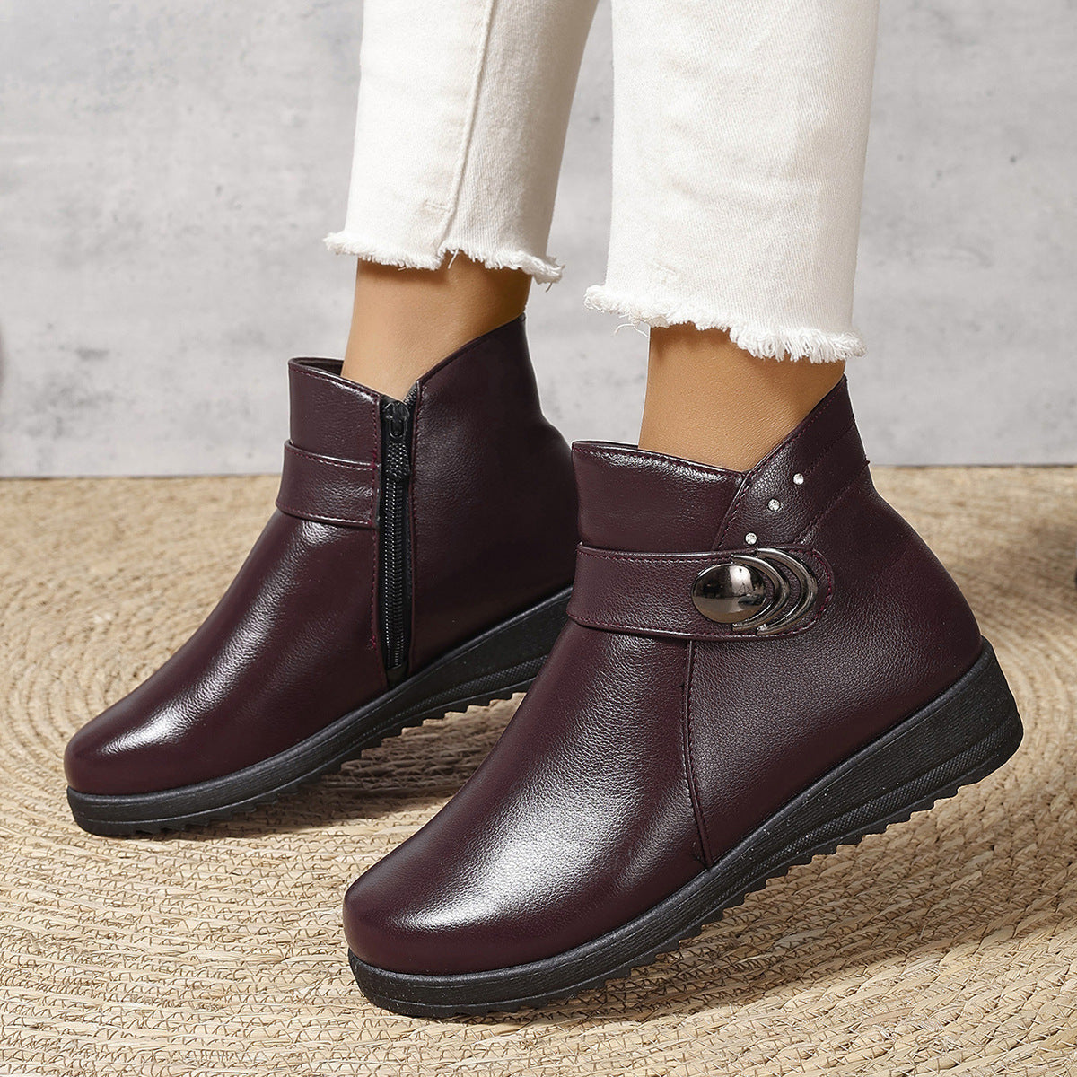 ADELE | Elegant Leather Ankle Boots