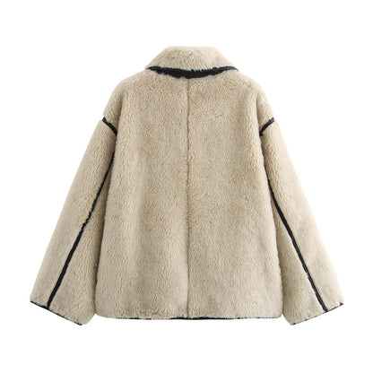 AURORA | Plush Coat With Wide Collar