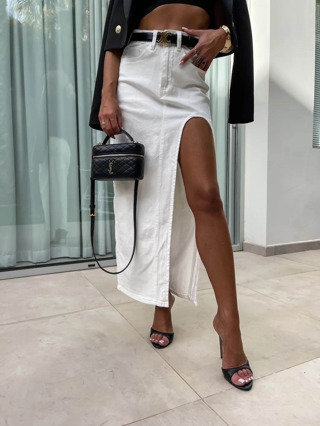 VINTAGEA | High Waisted Denim Skirt 