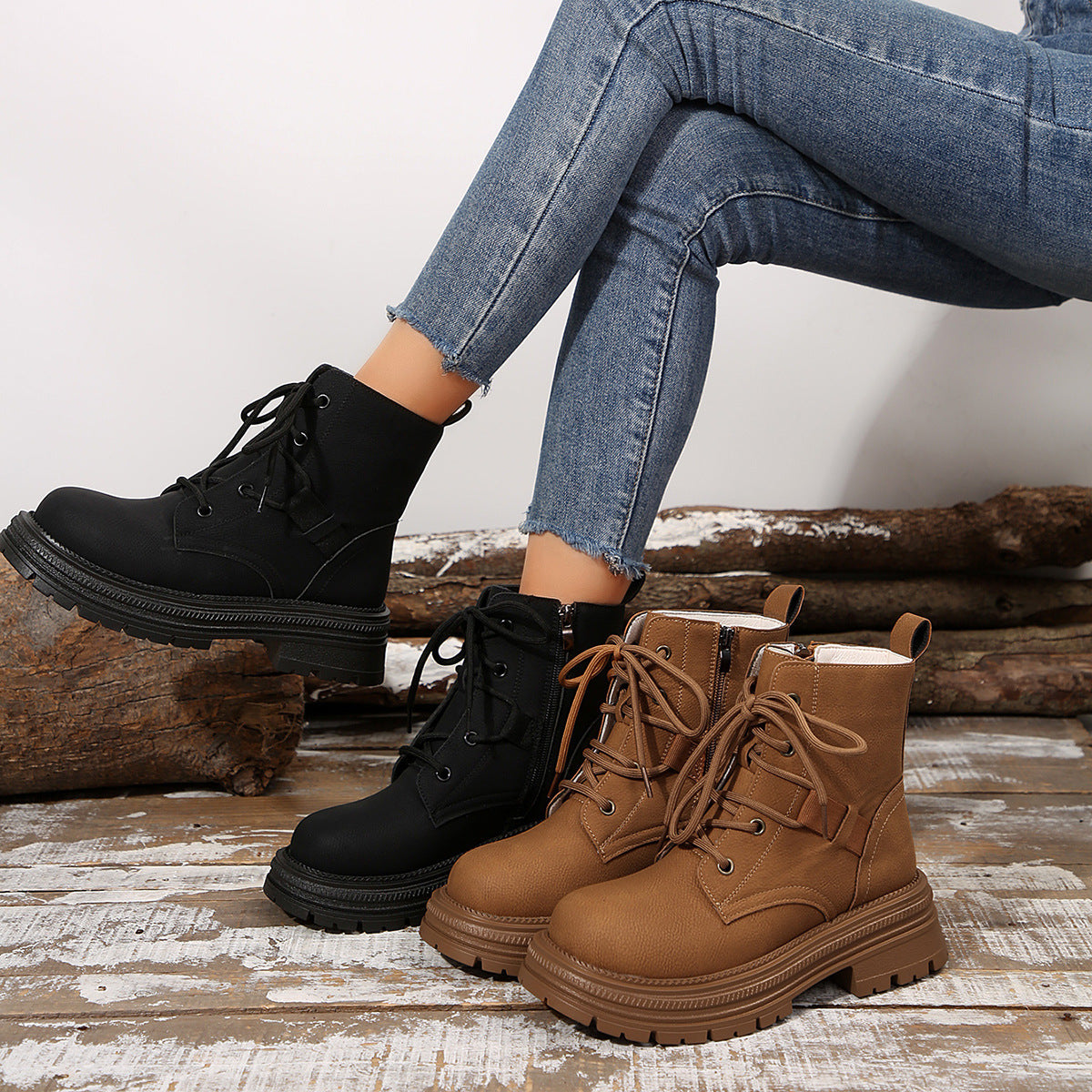 SAFIRA | Botines finos con cordones