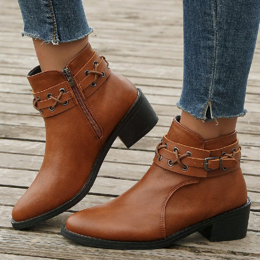 KARA | Riveted Leather Ankle Boots