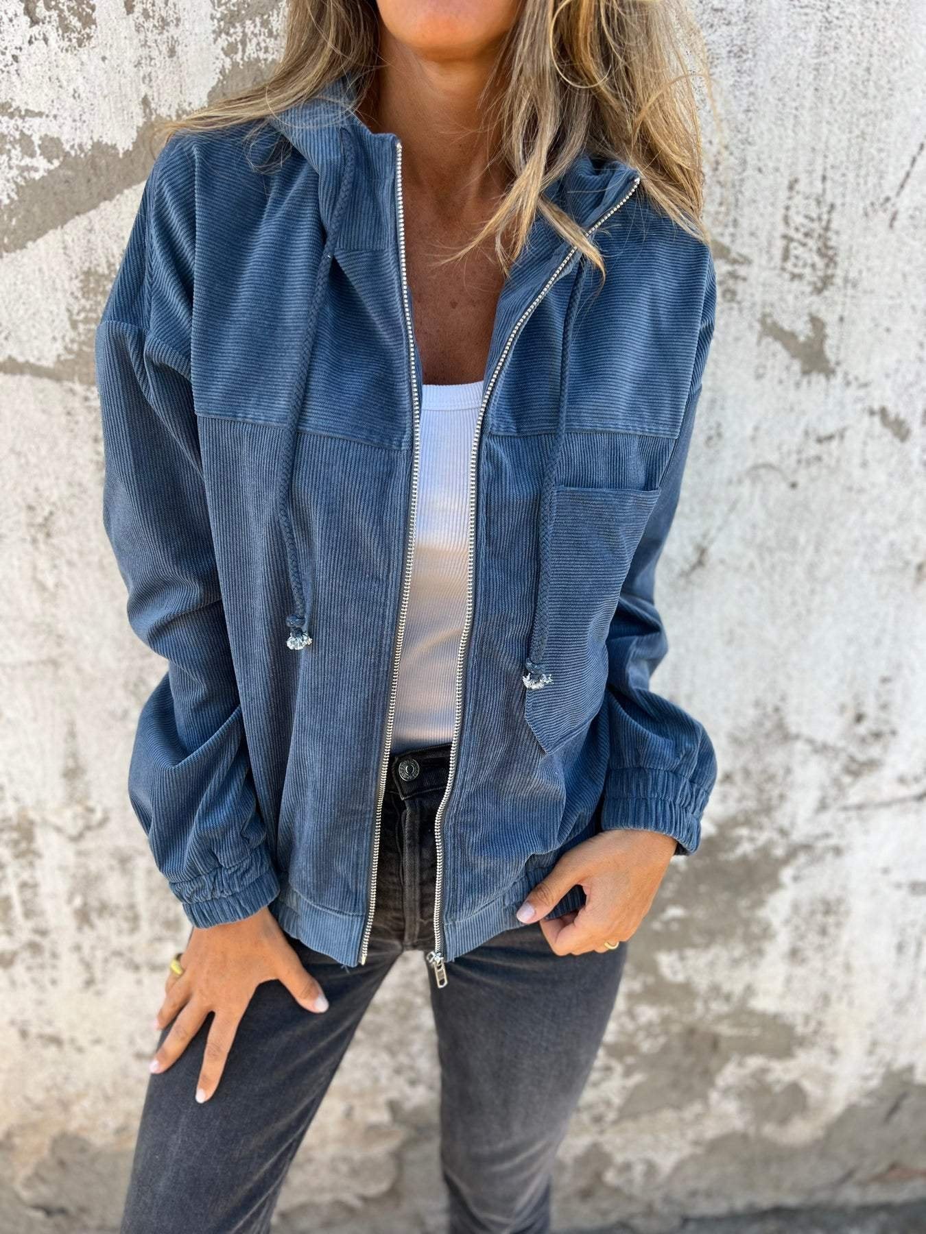 MAËVA | Veste en Velours à Capuche