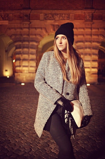 VALETTE: Checked Wool Coat