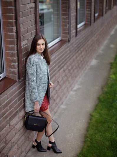 VALETTE: Checked Wool Coat