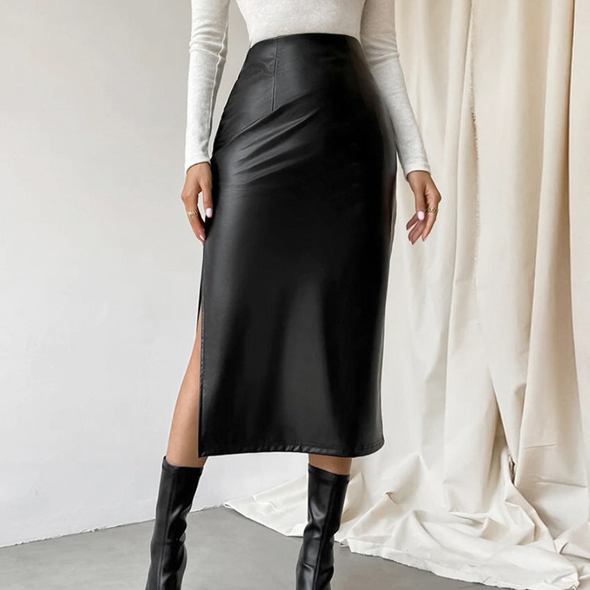 VALERIE | Straight Leather Skirt