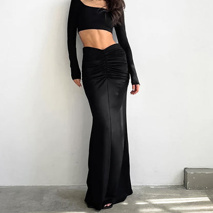 VIRGINIE | Chic Black Fishtail Skirt