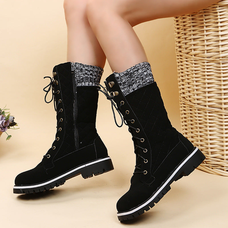MARTINA | Flat Heel Lace-Up Boots