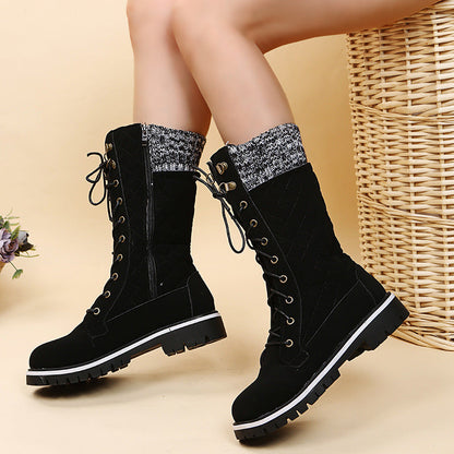 MARTINA | Flat Heel Lace-Up Boots