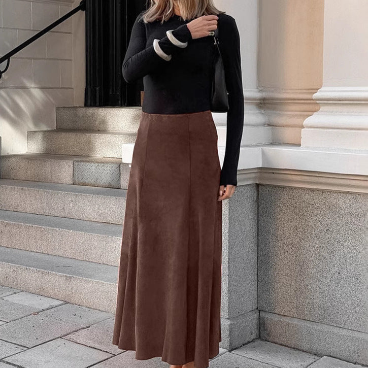 MADELEINE | Brushed Velvet Slim Skirt 