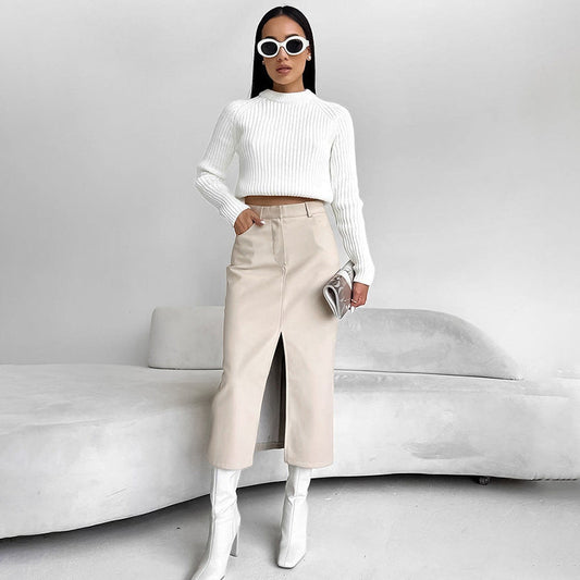 AMANDINE | Vintage Leather Skirt