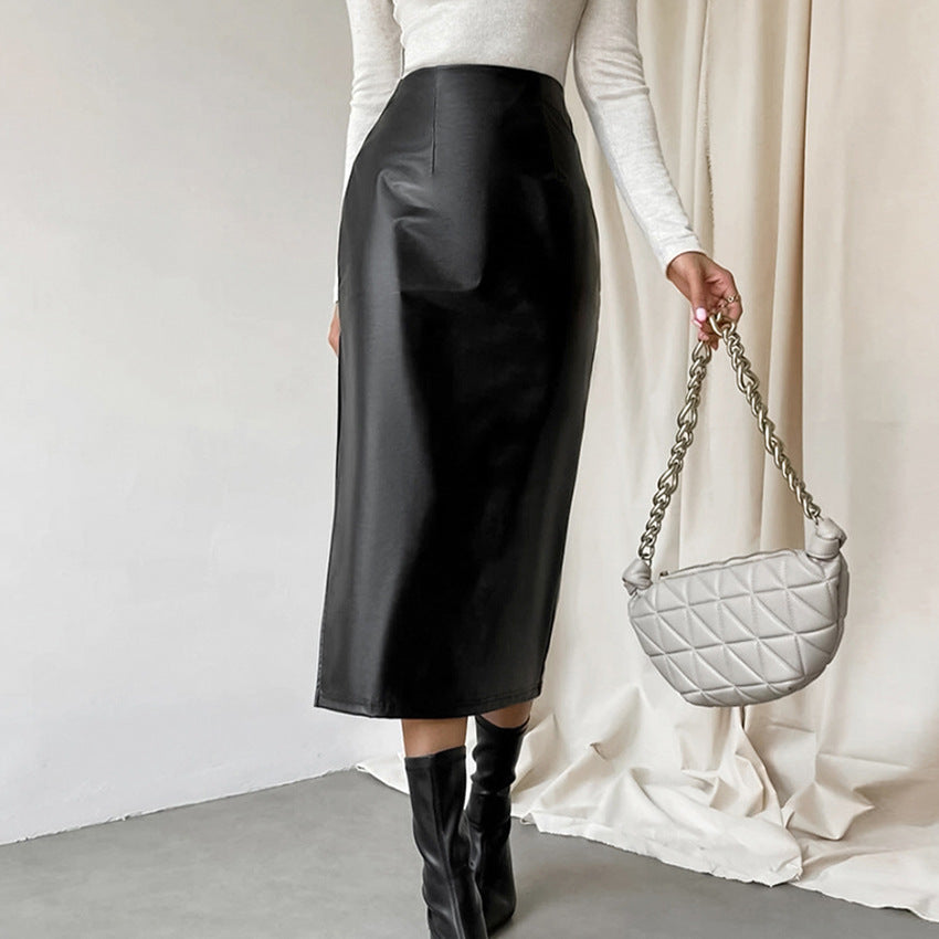 VALERIE | Straight Leather Skirt