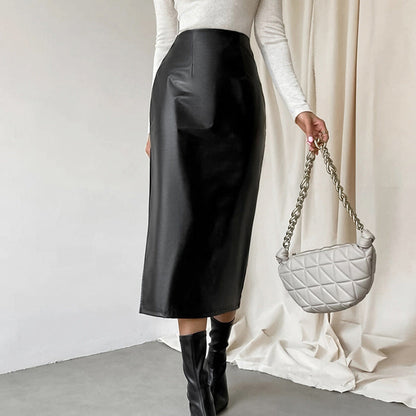 VALERIE | Straight Leather Skirt