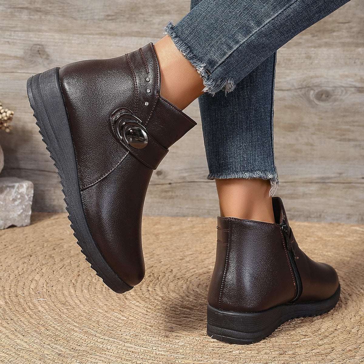 ADELE | Elegant Leather Ankle Boots