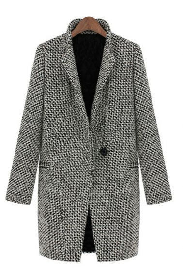 VALETTE: Checked Wool Coat