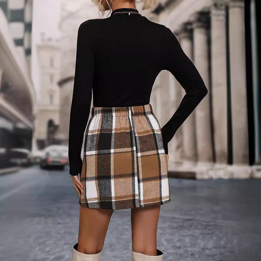 LUCILLE | Classic Style Plaid Skirt