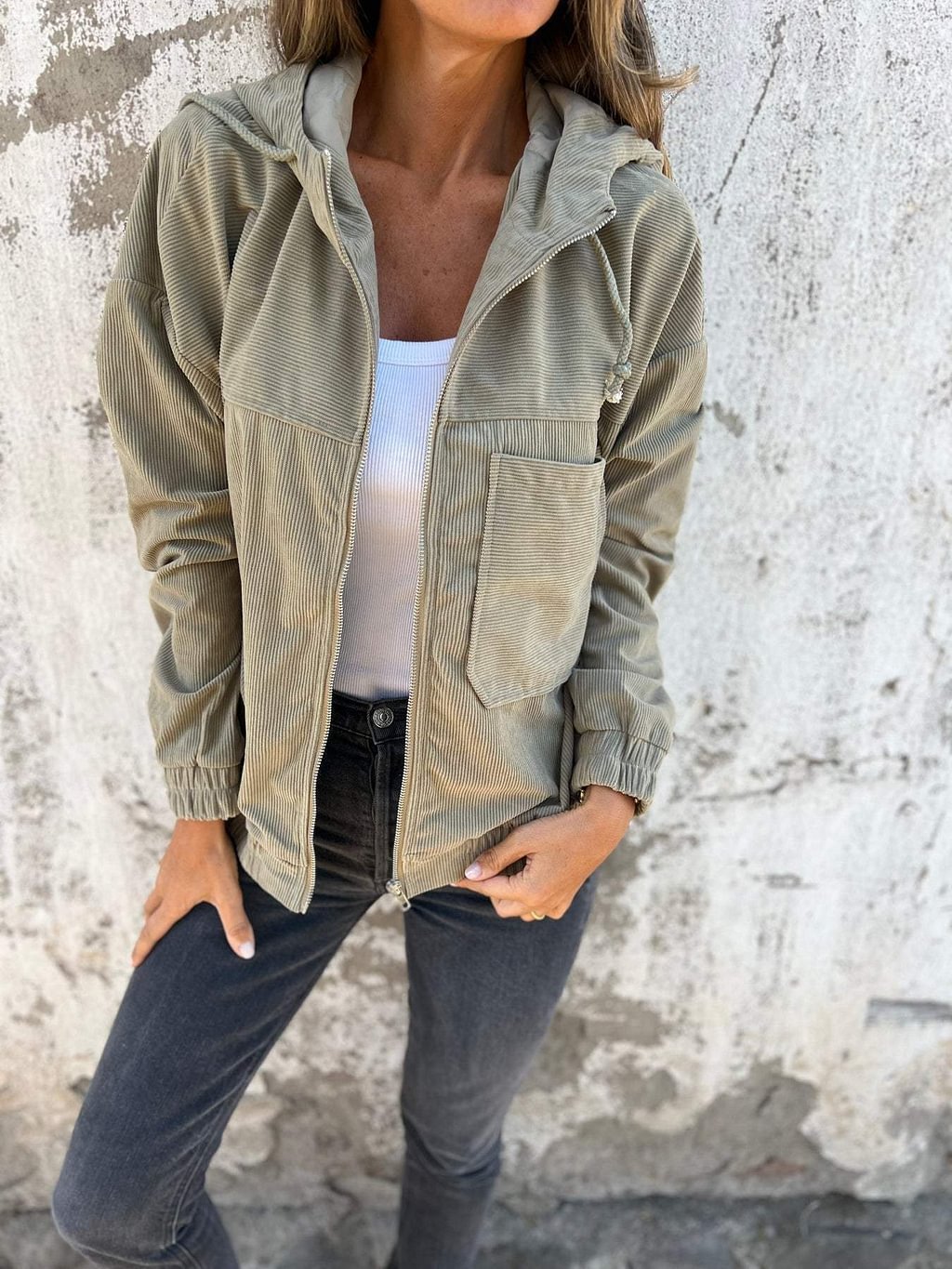 MAËVA | Veste en Velours à Capuche