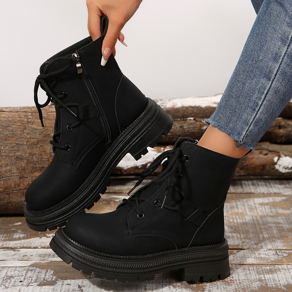 SAFIRA | Botines finos con cordones