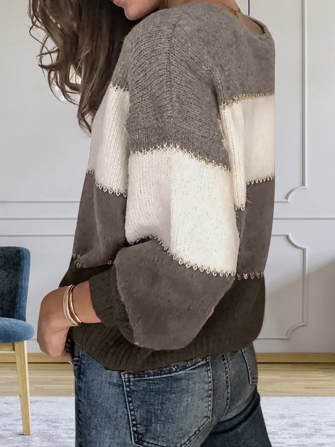 LIA | Two-tone Casual Sweater