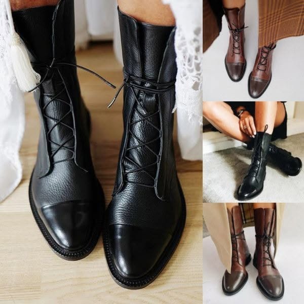 VIREO | Low Heel Motorcycle Boots 