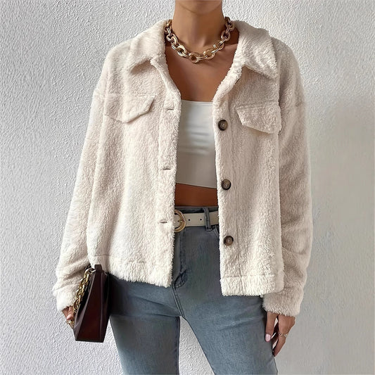 LLIVIA | White Velvet Jacket