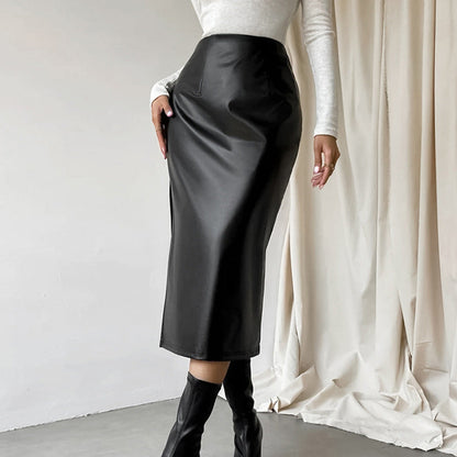 VALERIE | Straight Leather Skirt