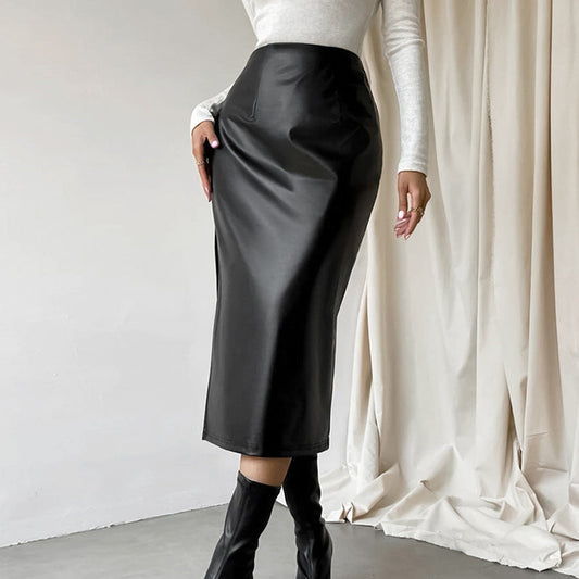 VALERIE | Straight Leather Skirt