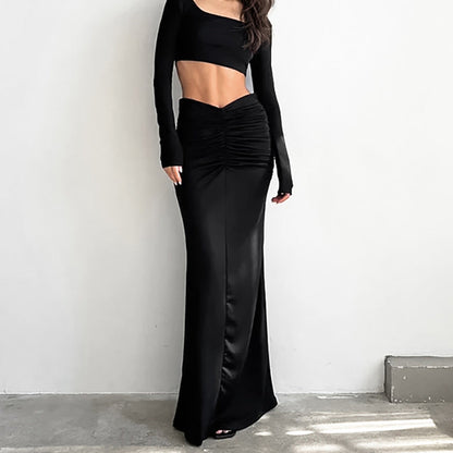 VIRGINIE | Chic Black Fishtail Skirt