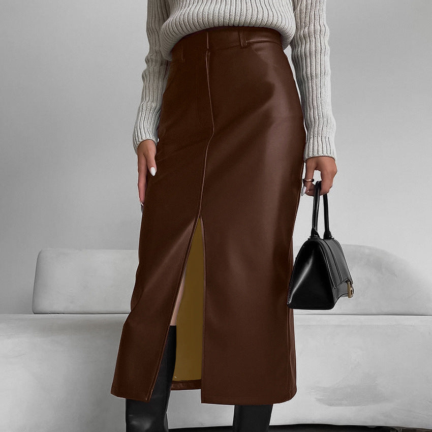 AMANDINE | Vintage Leather Skirt