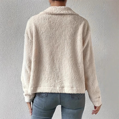 LLIVIA | White Velvet Jacket