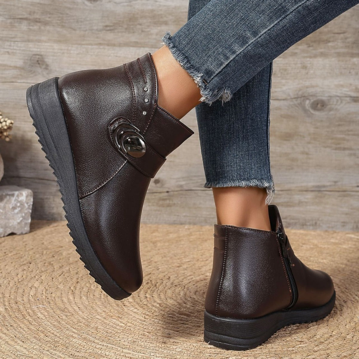 ADELE | Elegant Leather Ankle Boots