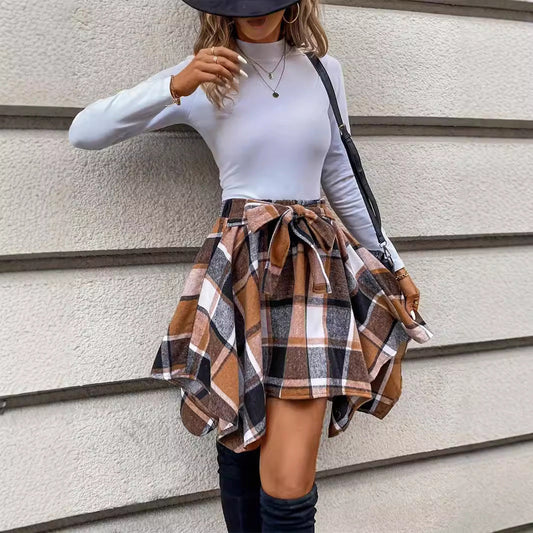 ÉLISABETH | Casual Plaid Skirt