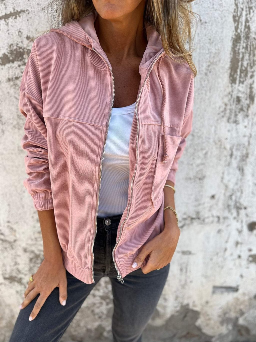 MAËVA | Veste en Velours à Capuche