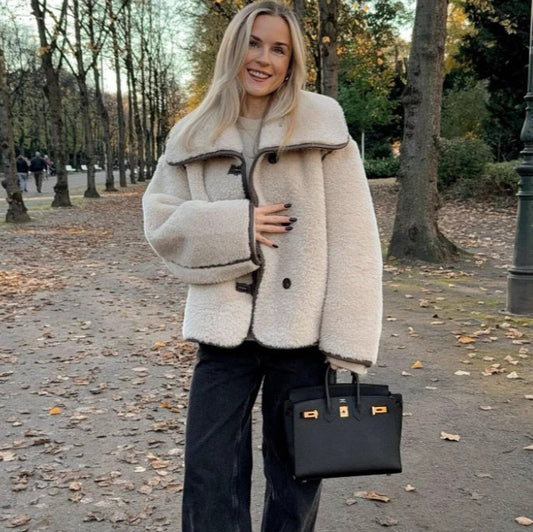 AURORA | Plush Coat With Wide Collar
