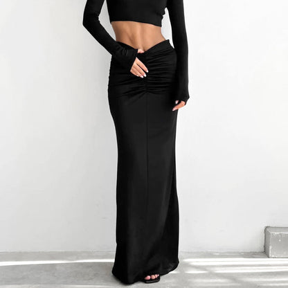 VIRGINIE | Chic Black Fishtail Skirt