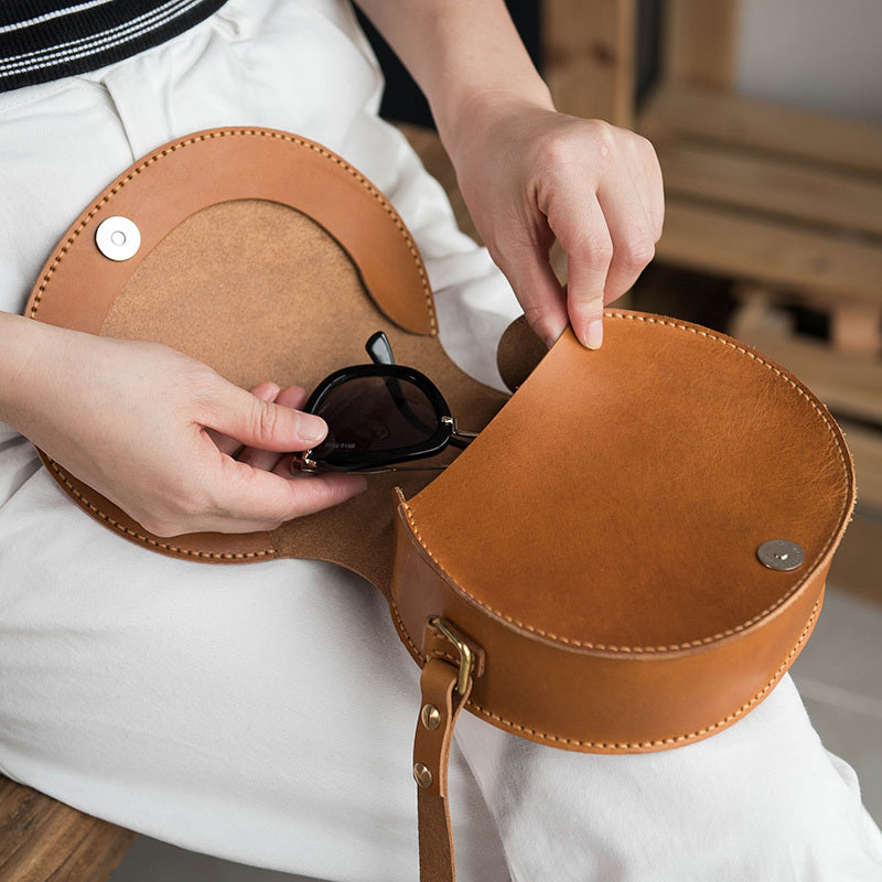NATURALEZA | Bolso de hombro de cuero natural hecho a mano 