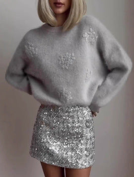 ORIANE | Pull Douillet Fleuron