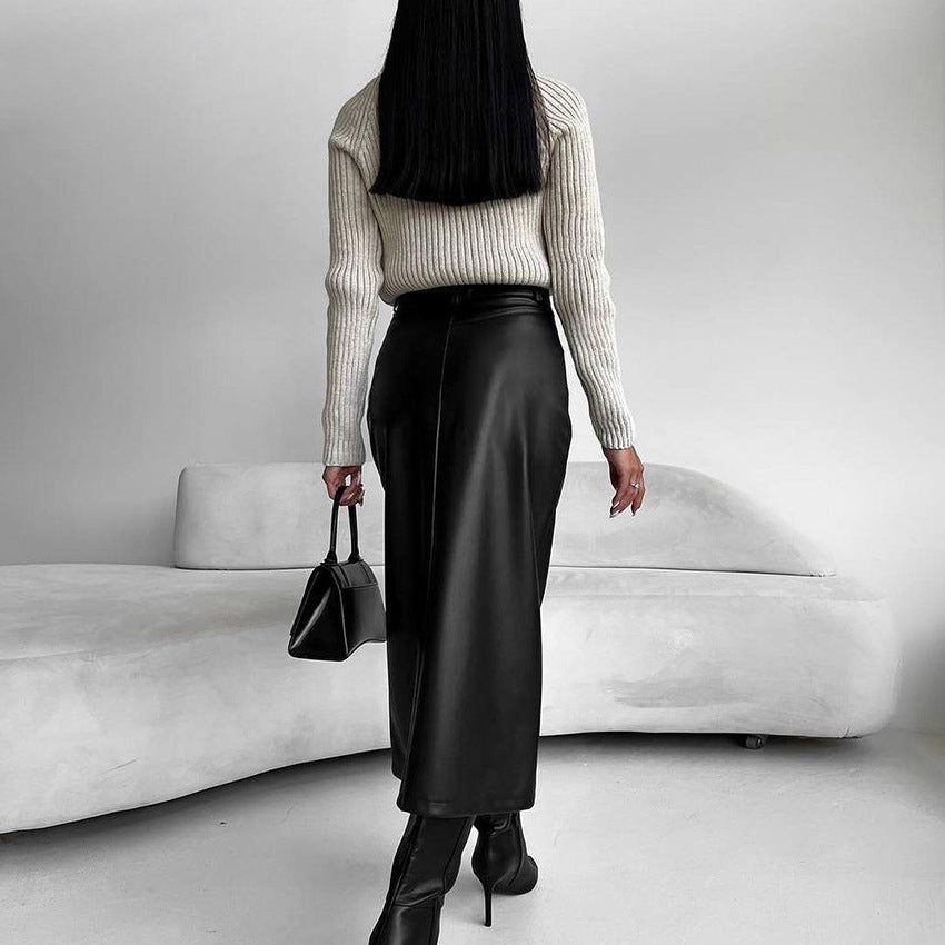 AMANDINE | Vintage Leather Skirt