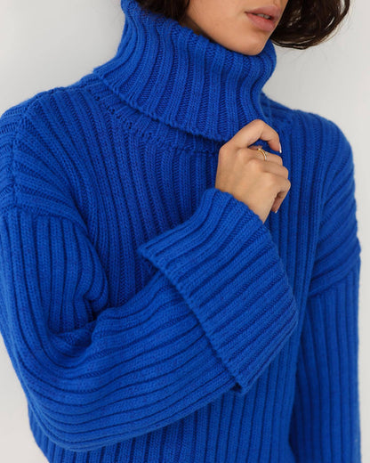 RUBY | Striped Cropped High Neck Sweater