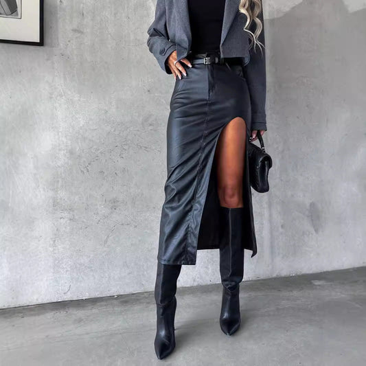 LORINE | Elegant High Slit Skirt