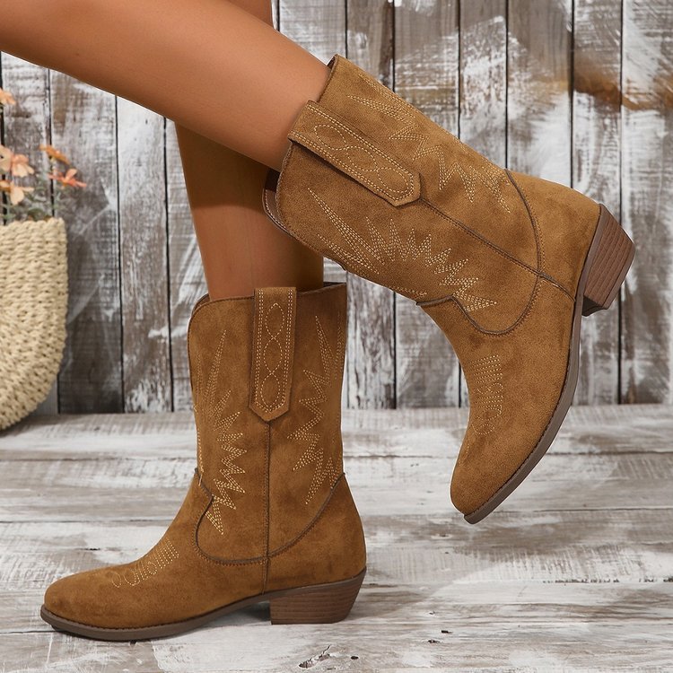 MILA | Western Suede Boots 