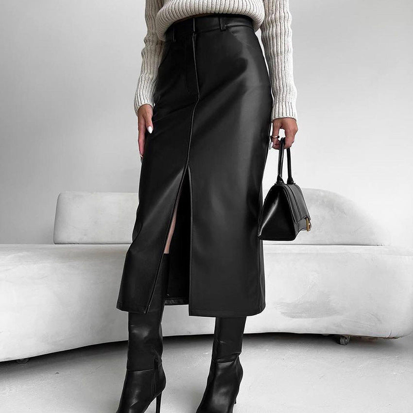 AMANDINE | Vintage Leather Skirt