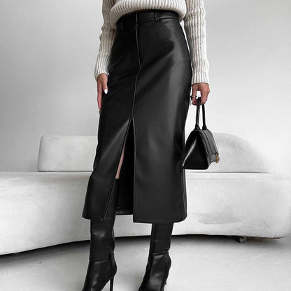 AMANDINE | Vintage Leather Skirt