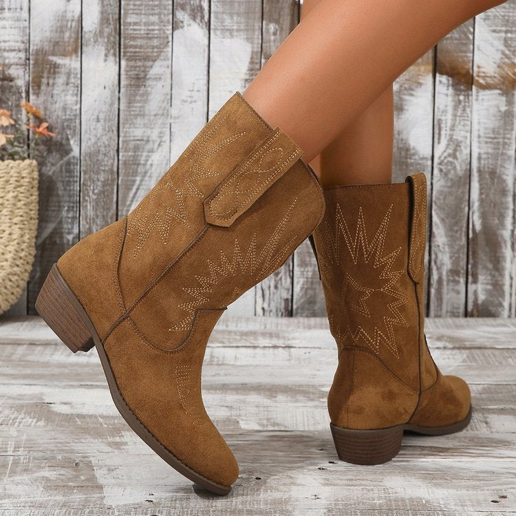 MILA | Western Suede Boots 