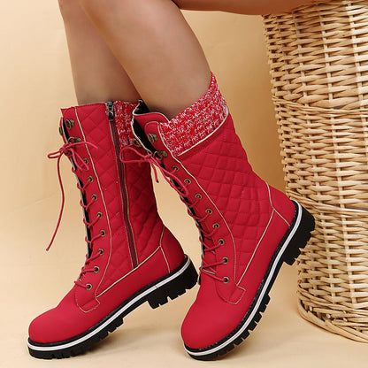 MARTINA | Flat Heel Lace-Up Boots