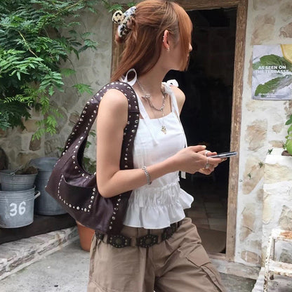 VINTAGE | Rivet Shoulder Bag