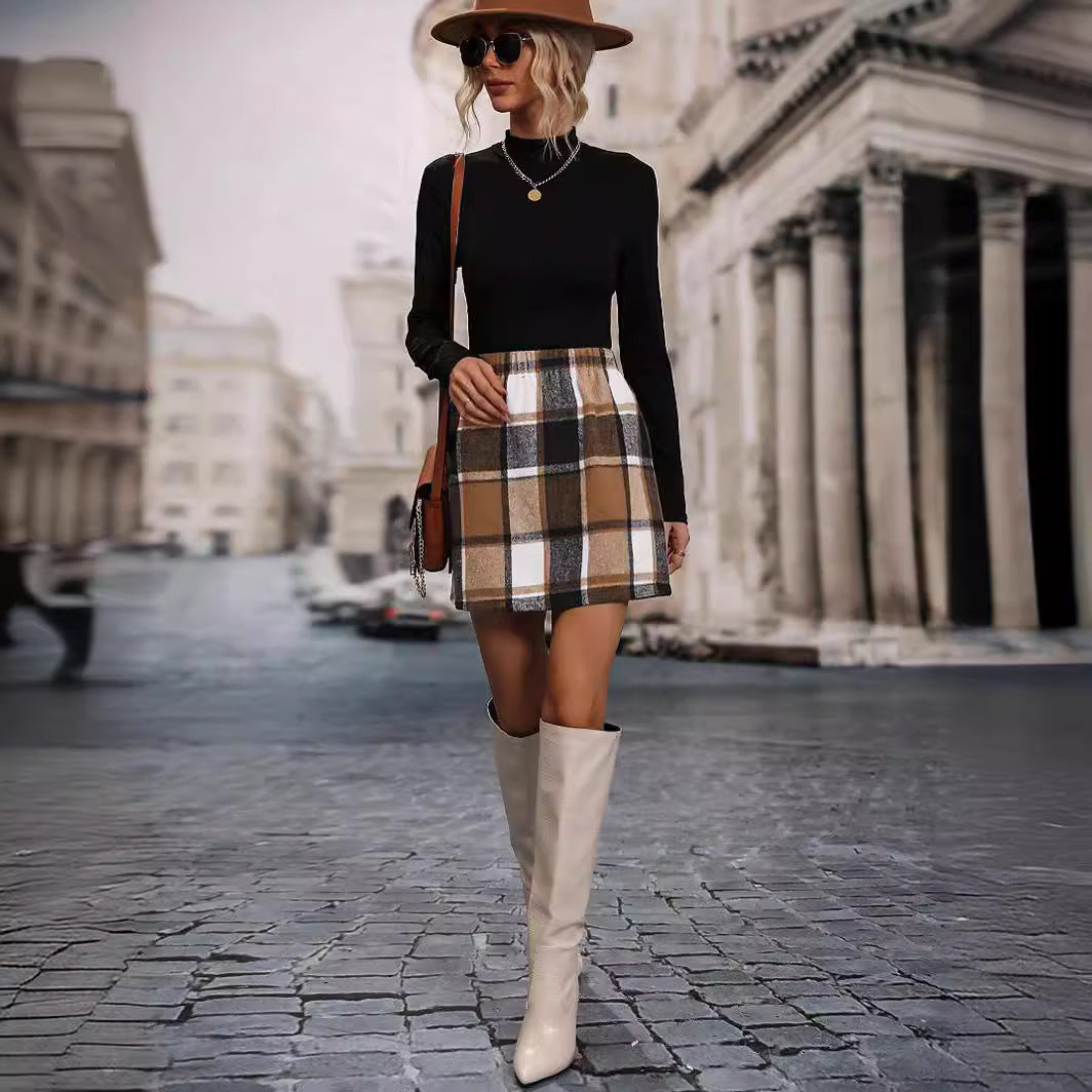 LUCILLE | Classic Style Plaid Skirt