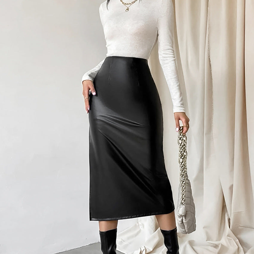 VALERIE | Straight Leather Skirt