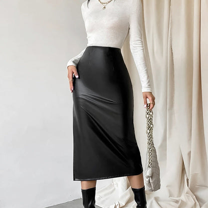 VALERIE | Straight Leather Skirt